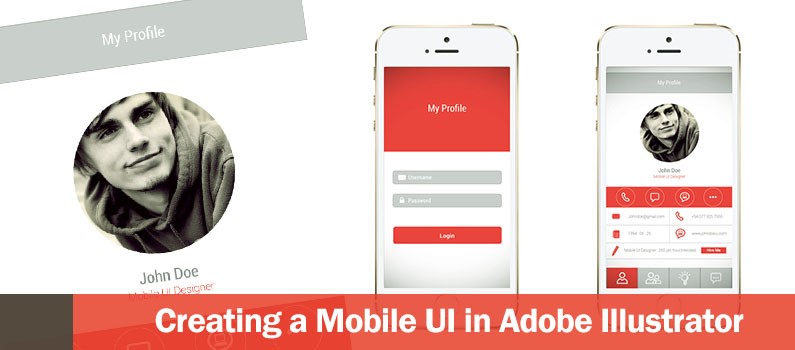 Create a Simple Mobile UI interface for iPhone 6 using Adobe Illustrator