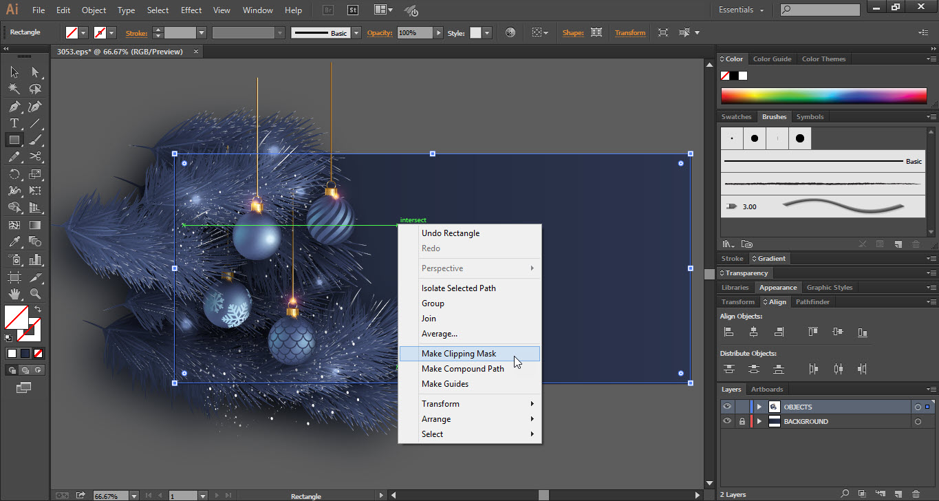 How to Design Christmas Banner in Adobe Illustrator - DesignOptimal